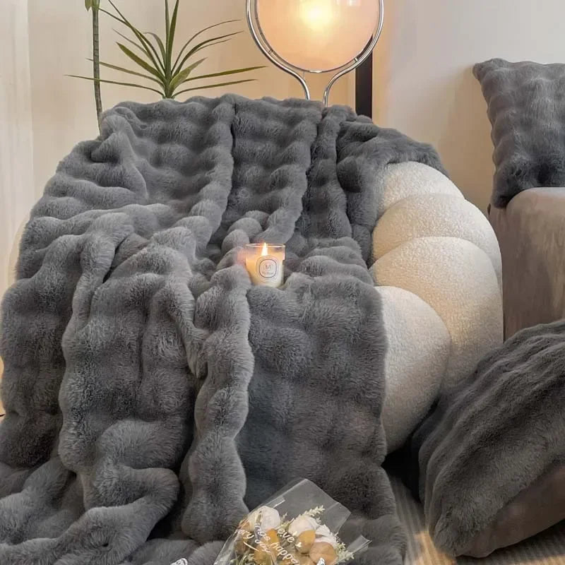 Plush Blanket Sofa Cover Fluffy Throw Blanket Bedroom Couch