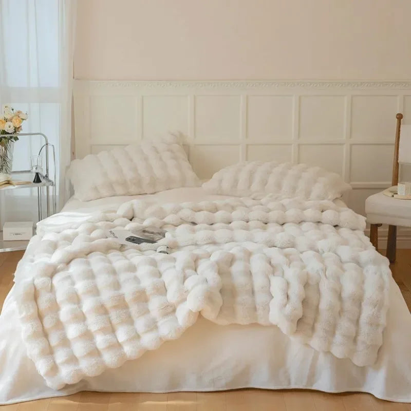Plush Blanket Sofa Cover Fluffy Throw Blanket Bedroom Couch