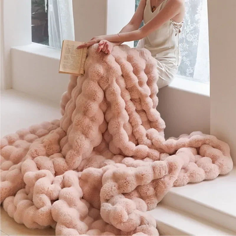 Plush Blanket Sofa Cover Fluffy Throw Blanket Bedroom Couch