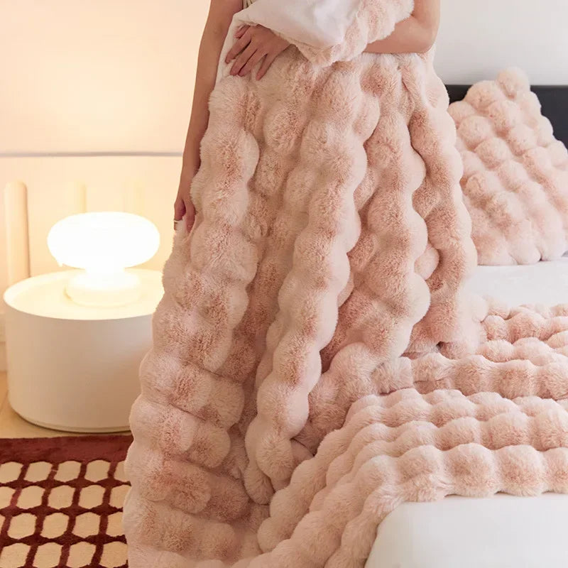 Plush Blanket Sofa Cover Fluffy Throw Blanket Bedroom Couch