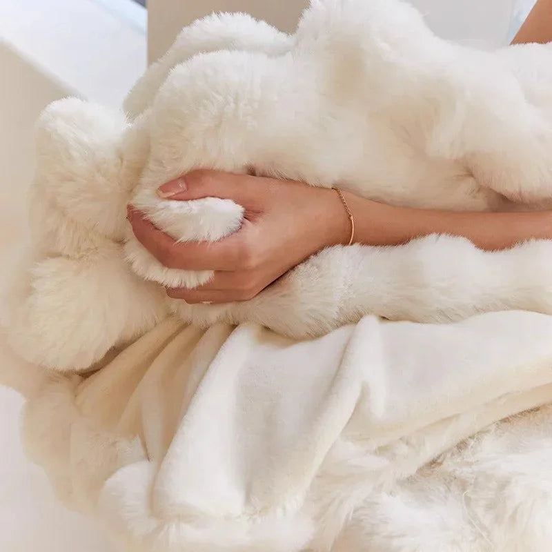 Plush Blanket Sofa Cover Fluffy Throw Blanket Bedroom Couch
