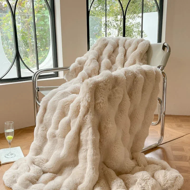 Plush Blanket Sofa Cover Fluffy Throw Blanket Bedroom Couch